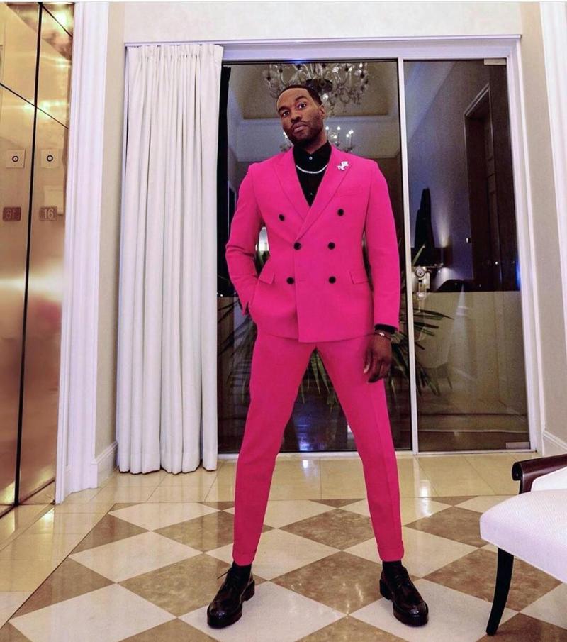 Costumes pour hommes Blazers Fuchsia Mariage Mens Slim Fit Marié Tuxedos Hommes Deux Pièces Garçons D'honneur Costume Blazer Formelle Prom Busine