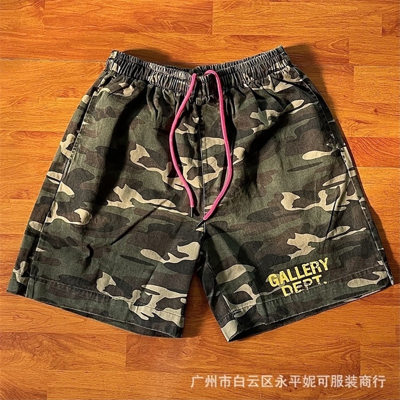 

Gallerydept Designer Mens camouflage Shorts washed shorts mens summer tide brand high street casual Capris sports beach pants lil