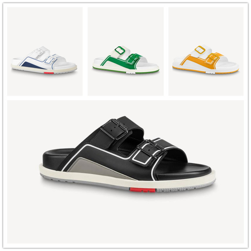 

Summer swimming pool casual shoes men's beach sandals trainer mules thick bottom oversized loose men's slippers calfskin buckle a pedal mule EFXX, #1