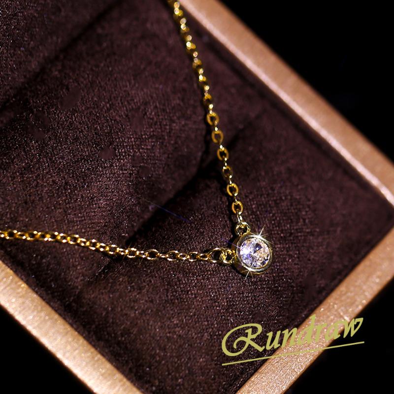 

Pendant Necklaces Rundraw Classic Luxury Round Crystal For Women Bridal Wedding Jewelry Set Female Fashion Charm Necklace AccessoriesPendant
