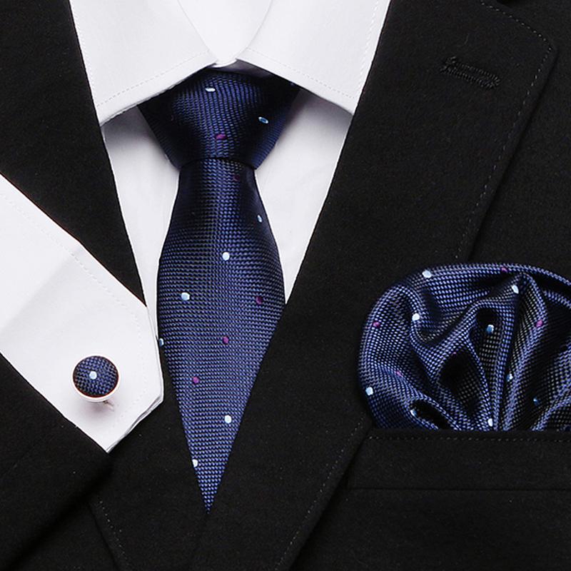 

Bow Ties Luxurious Tie Handkerchief Pocket Squares Cufflink Set Clip Necktie Clothing Accessories Male Polka Dot Fit GroupBow