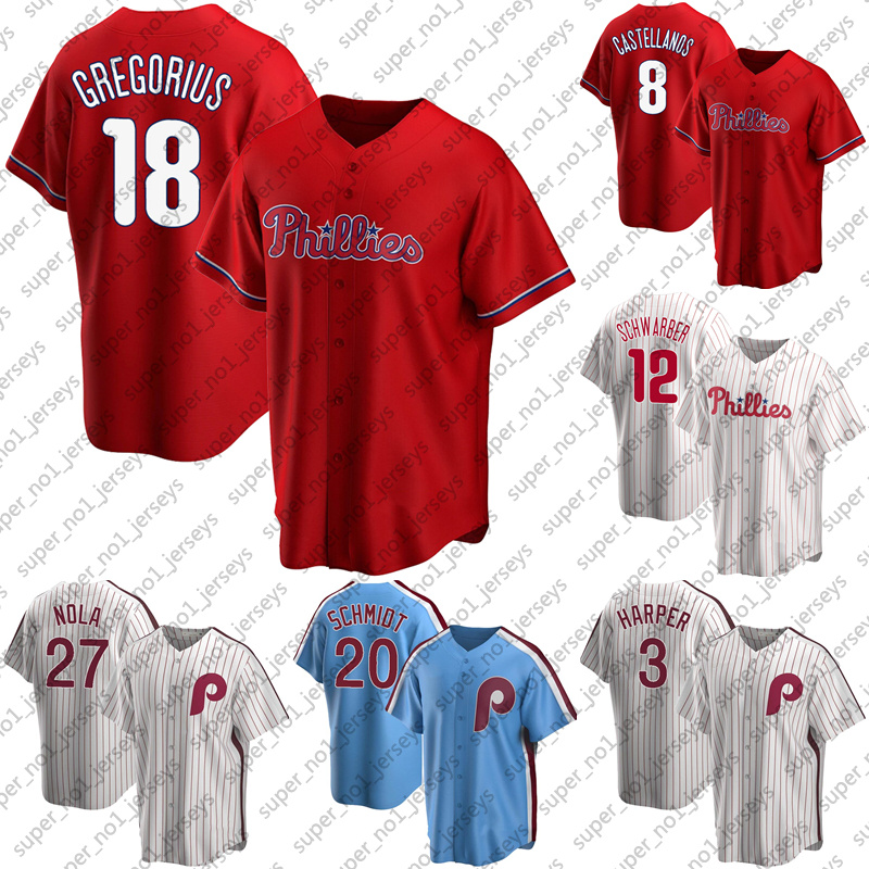 

Philadelphia Bryce Phillies 3 Harper Baseball Jersey Nick Castellanos 12 Kyle Schwarber 10 J.T. Realmuto Jerseys J.T. Realmuto Rhys Hoskins Didi Gregorius Jean Segura, Man custom jersey (fcr)