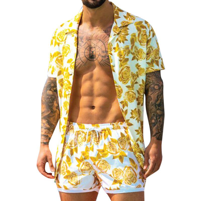 

Men's Tracksuits Mens Suit Slim Fit Double Breasted Big And Tall Men Summer Fashion Leisure Orientation Printed His Three Piece SuitMen's, Navy