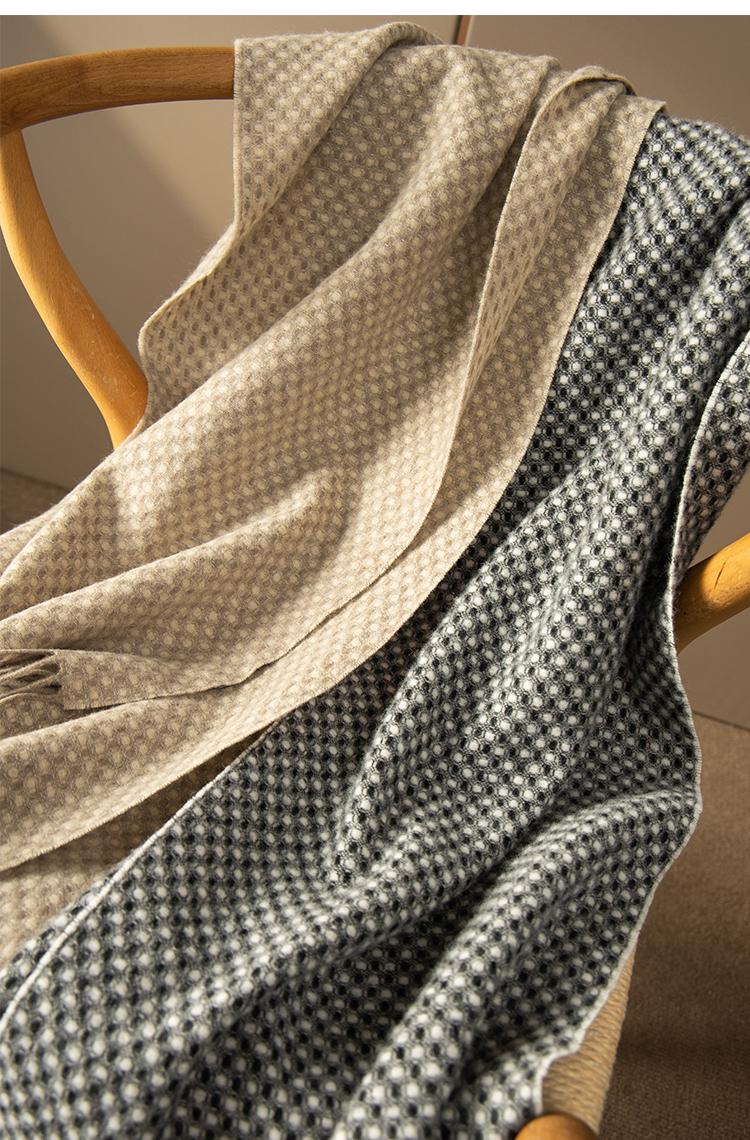 

Scarves Women Wool Scarf Top Quality Elegant Short Tassel Woven 100% Woolen Long Female