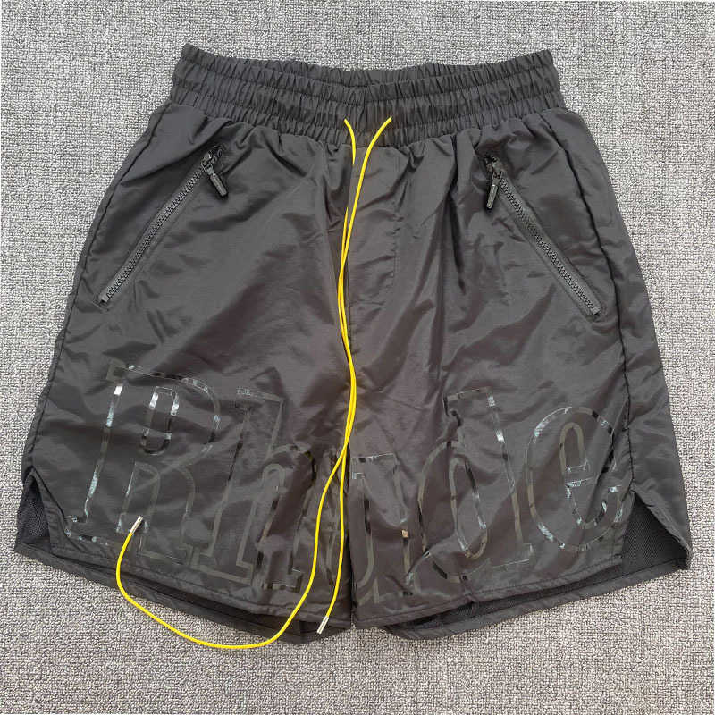 

Fog Men' Shorts 2022 2ZA24{category} New Fashion Brand Rhude and Women' 5-point Meichao High Street Sports Pants Casual Loose Beach, Dark green
