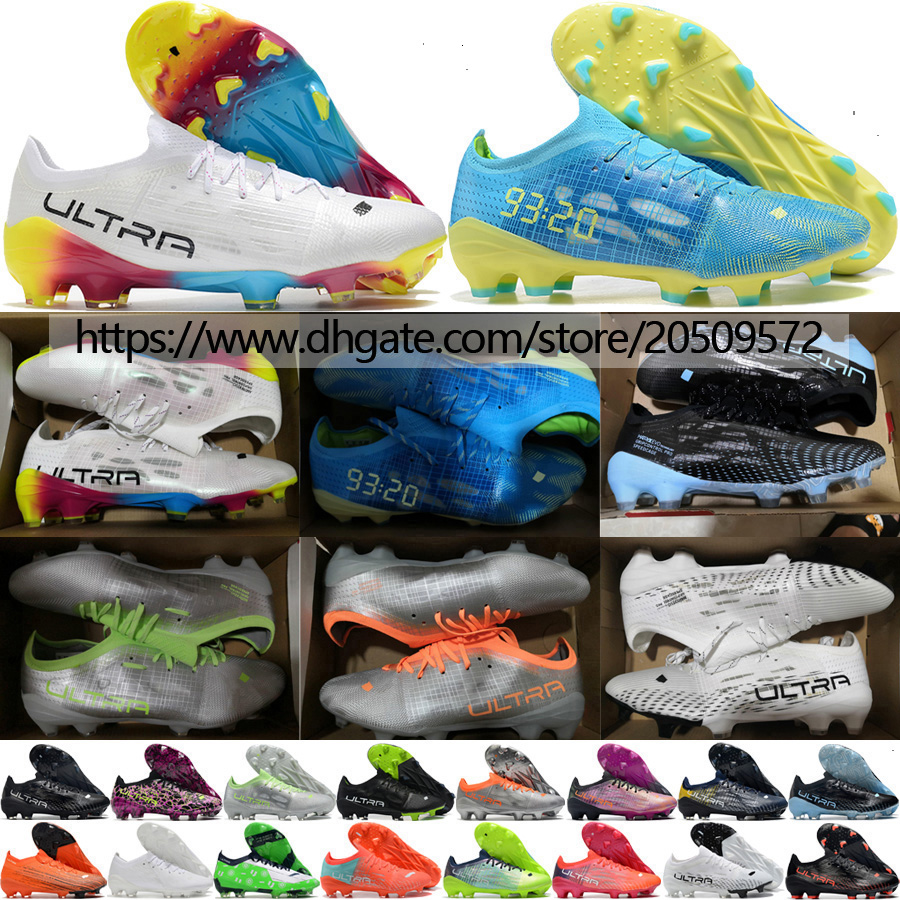 

Send With Bag Soccer Boots Ultra 1.4/1.3 FG Soft Leather Knit Football Shoes Mens Top Quality Venom White Colorful Silver Black Red Pink Green Blue Soccer Cleats EUR39-45