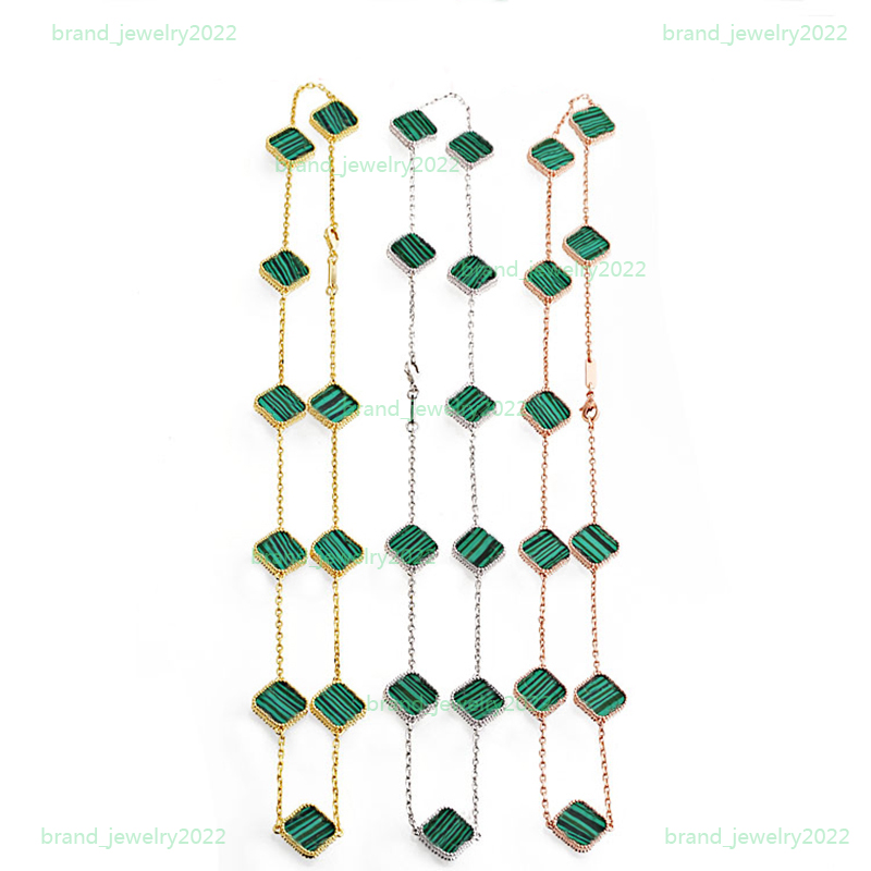 

Classic Luxury 10 Flower Choker Four-leaf Clover Necklace Fashion Natural Turquoise Designer Necklace for Women High End Jewelry Gifts