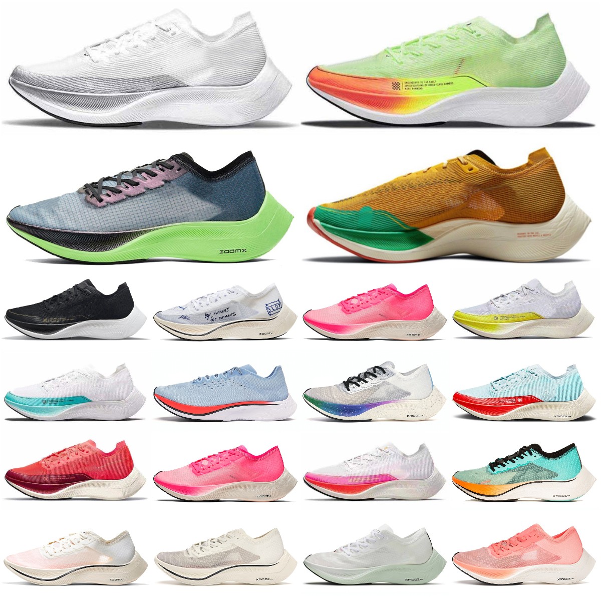 

zoomx running shoes for men women vaporfly NEXT% 2 Ekiden Barely Volt Betrue Bright Mango Blue Ribbon mens womens outdoor trainers sneakers hiking casual shoes, Box