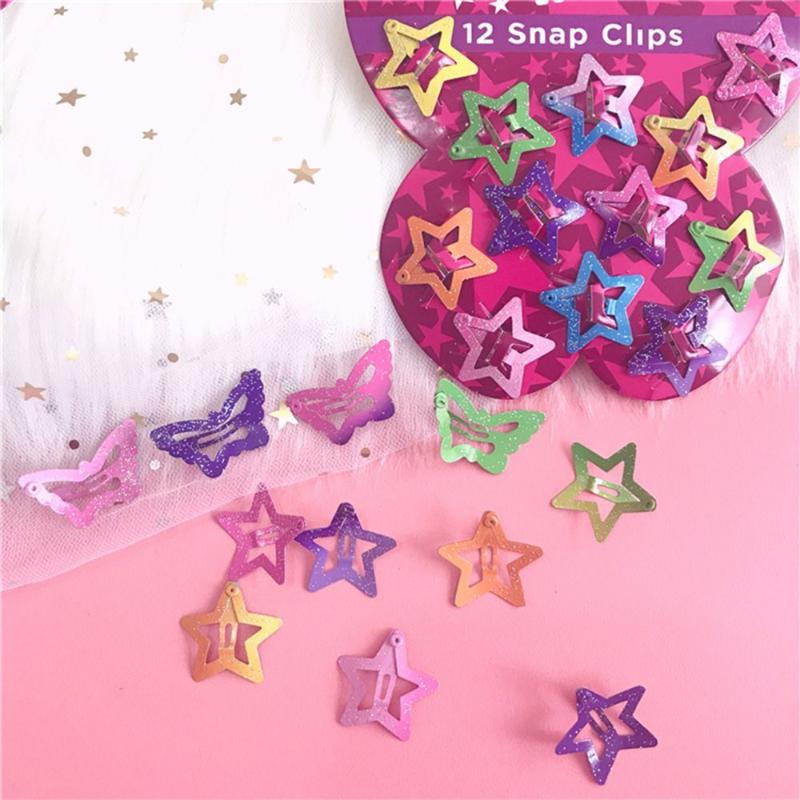 

Hair Accessories Colorful Butterfly Metal Snap Star Clips Hairpins Barrettes For Baby Girls