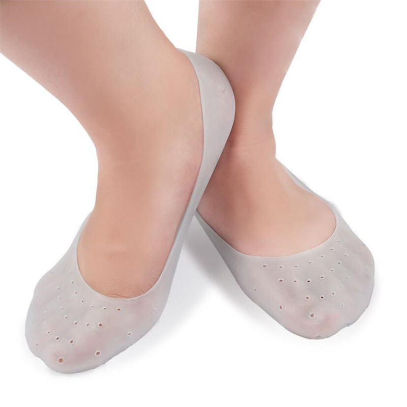 

1Pair Gel Sock Silicone Foot Care Tool Feet Protector Pain Relief Crack Prevention Moisturize Dead Skin Removal Sock With Hole