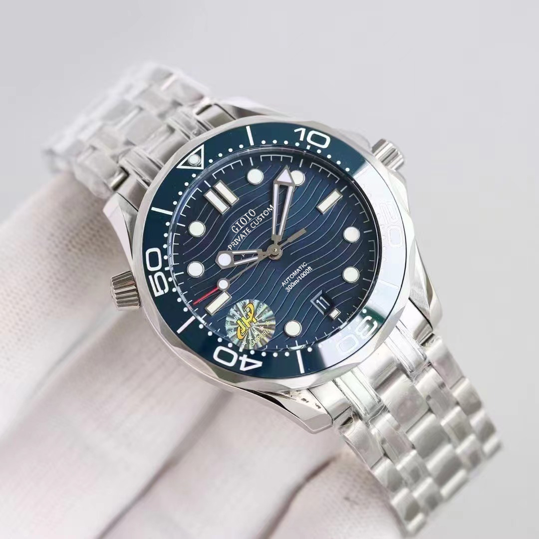 

41mm High Quality Mens Automatic Mechanical Watch Black Blue Ceramic Stainless Steel Luminous Sapphire