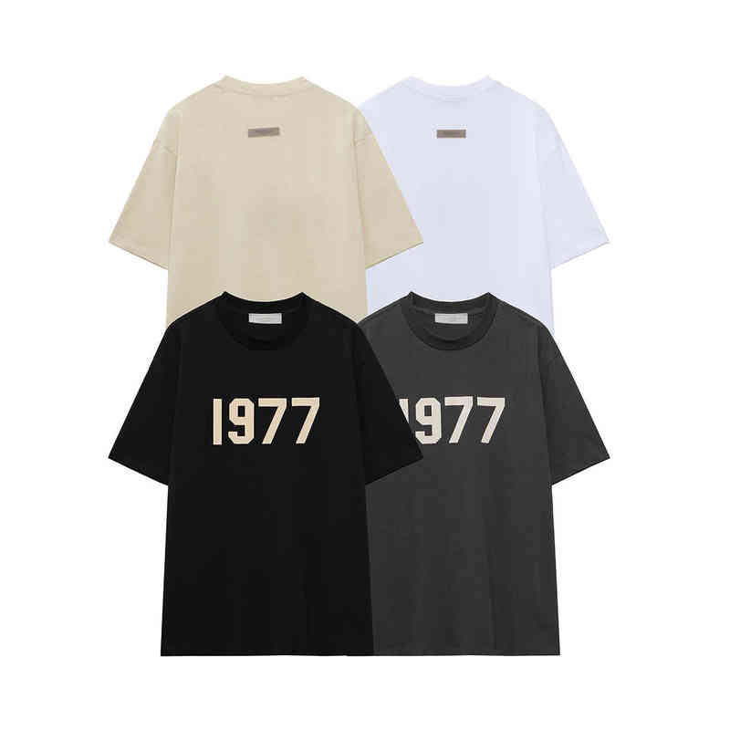 Fashion Essentials Designer Couples t shirts Fog Season 8 Double Line Men and Women 1977 Letters Short Sleeve T-shirt Trend