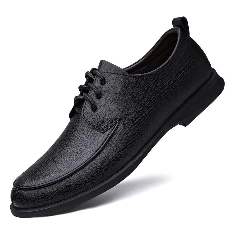 

Dress Shoes Men Oxfords Luxury Split Leather Handmade Black White Classic British Flat For Male Formal