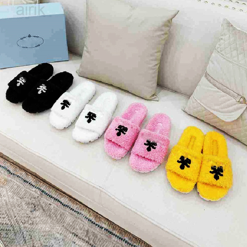 

Designer Fur Slipper Wool Cotton Plush Indoor Shoes Women Home Shoes Faux Winter Warm Ladies Non Slip House Furry Female, Color4