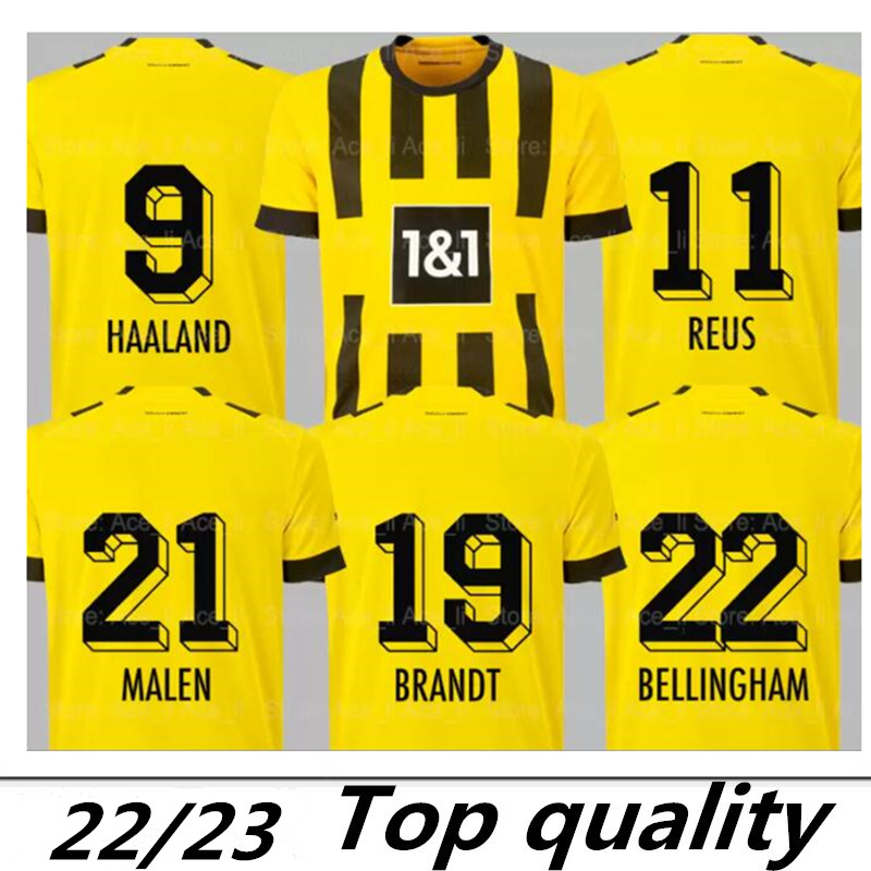 

22 23 soccer jerseys HAALAND DOrtmund 2022 2023 football shirt REUS NEONGELB BELLINGHAM HUMMELS BRANDT YEYNA men + kids kit set maillot de foot