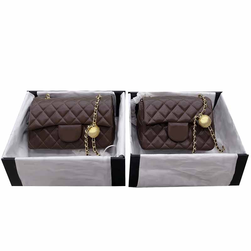 

Luxury Designer Shoulder Bags Womens Leather Fashion Handbags Metal Chain Golden Ball Crossbody Bag Women Messenger Small Square Mini Bag, Pink