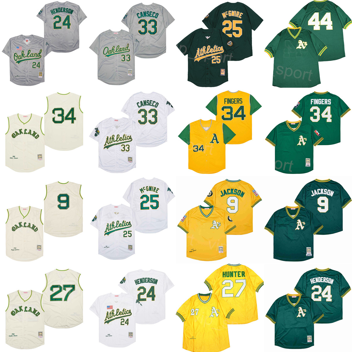 

1976 1989 1990 Vintage Baseball 34 Rollie Fingers Jersey Retro 33 Jose Canseco 24 Rickey Henderson 27 Catfish Hunter 9 Reggie Jackson Team Cool Base Retire 1968 1972, 1972 retro