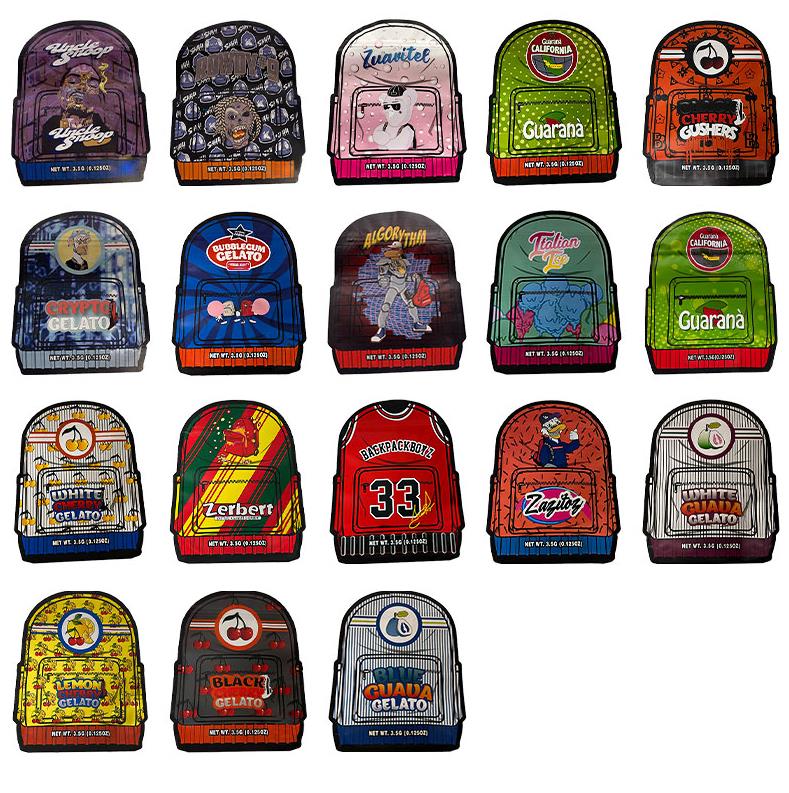 

Empty Unique Shaped 3.5g Childproof Mylar bags zipper package EIGHTH Special Shape White Black Lemon Cherry Gelato Zerbert Edibles joke up die cut bags wholesale