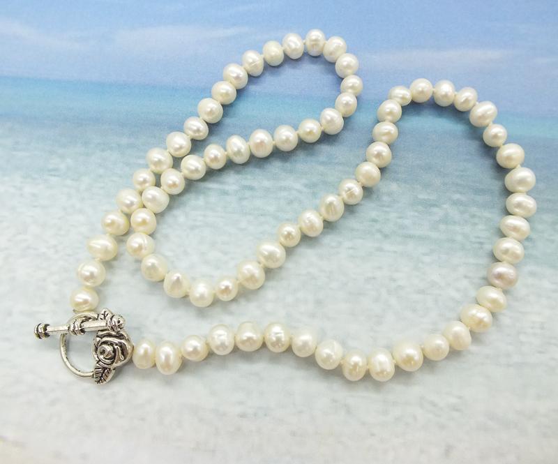 

Chokers 6-7MM Dainty Natural White Pearl Necklace. Bridal Wedding Necklace 18"
