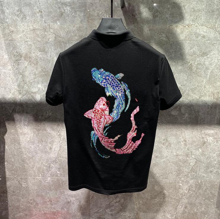 

Men's Polos Mens Tops Drill Tee Shirt Customized Diamond 2022 Sport Men Clothes Short Sleeve Summer BreathaMen's Men'sMen's, As show