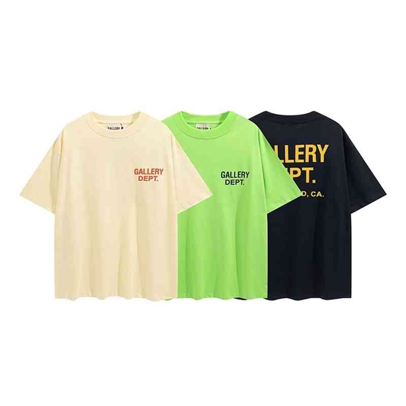 

Gallerydepts Designer Summer Gallary Shirt Alphabet Printed Star Same Round Neck Short Sleeve T-shirt for Men and Women, Green