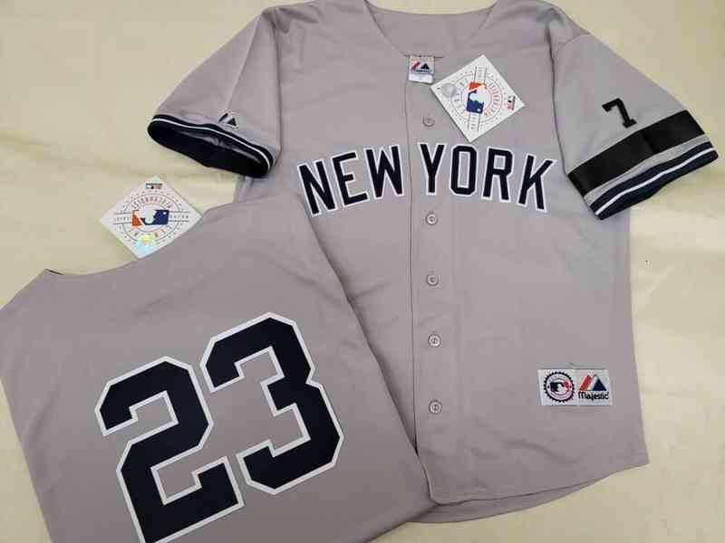 

Mit Custom sewing DON MATTINGLY Baseball JERSEY Men Women Youth Kids Jersey -6XL, Grey