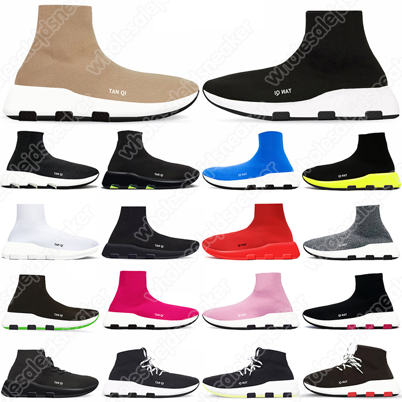 

2022 sock shoes for men women beige black white panda casual designer platform sneakers clear sole lace-up mens womens outdoor walking jogging trainers GAI, 36-40 rose hortensia