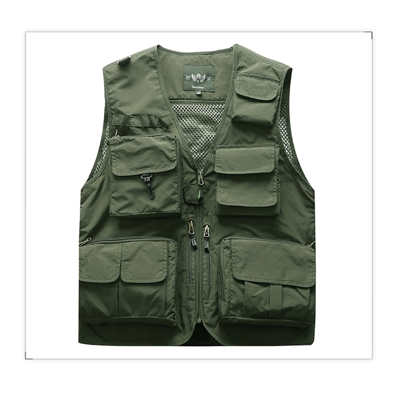 

Men Unloading Tactical Vest Coat Fashion Men' Summer Photographer Waistcoat Mesh Work Sleeveless Jacket Tool Many Pocket Vest 201120, Cc204khaki