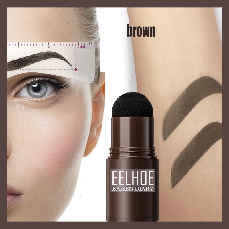 

Eyebrow Enhancers 2022 Professional Brow One Step Shaping Kit Stamp Set Makeup Stick Hairline Contour Waterproof Tint Stencil Template, Black