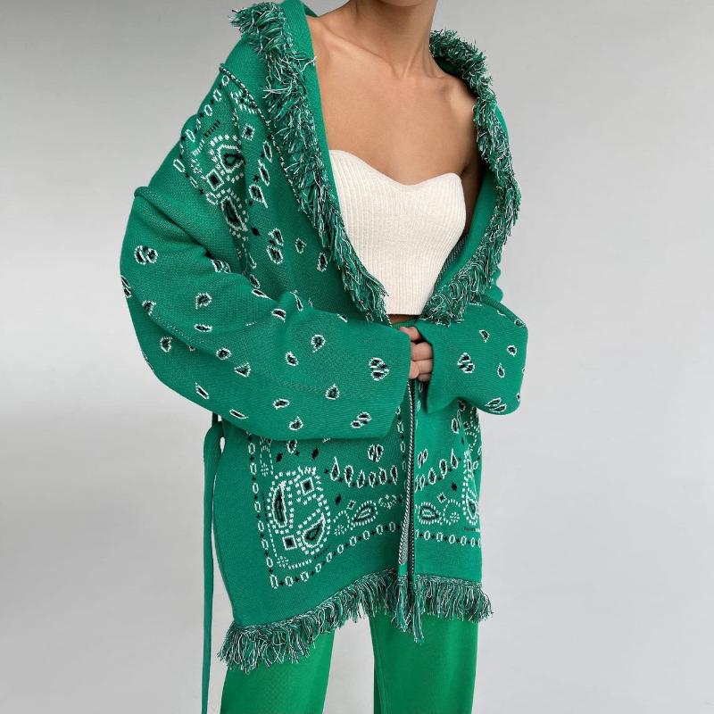 

Women's Knits & Tees 2022 Autumn Winter V Neck Loose Cardigan Knitted Women Green Y2k Fashion Oversized With Sashes Long Sleeve Casual Sweat, White
