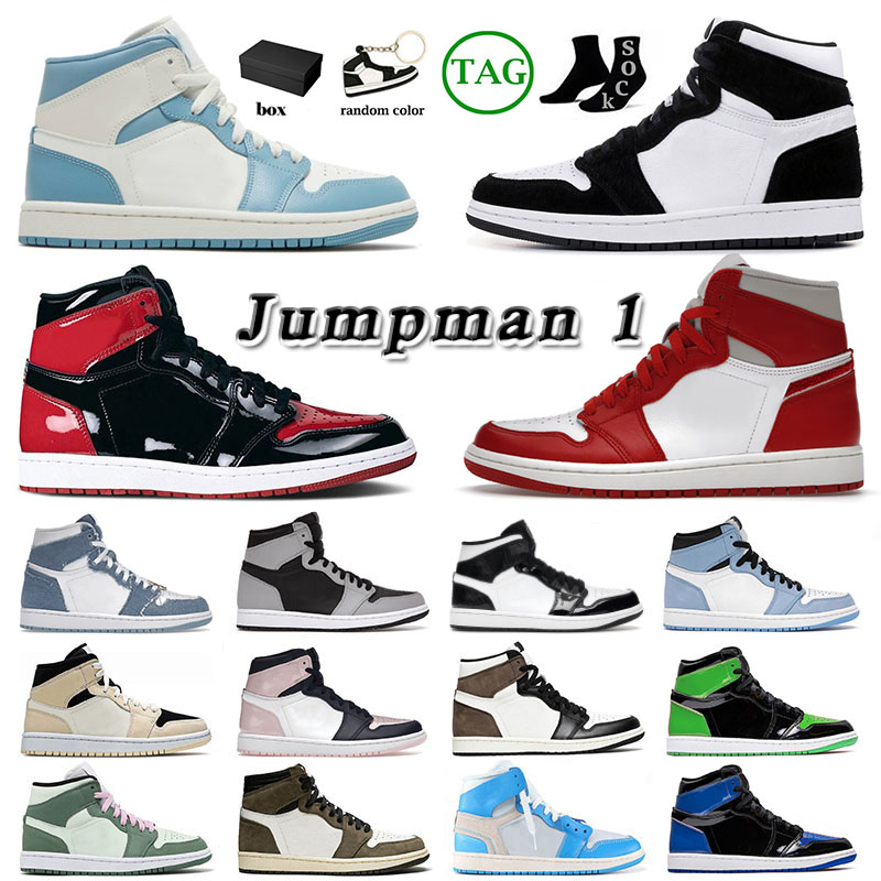 

Jorden1s Mens Womens Designer Jumpman Basketball Shoes Jorden 1 1s Newstalgia Patent Chicago High Panda Jorda Offs White Mid Dutch Green Sneakers Big Size Us 12 13, B25 36-46 mid barely rose