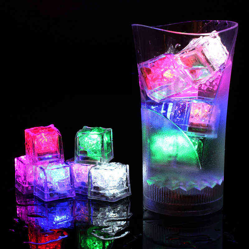 

LED Ice Cubes Glowing Party Ball Flash Light Luminous Neon Wedding Festival Christmas Bar Wine Glass Decoration Supplies VTM TL1425