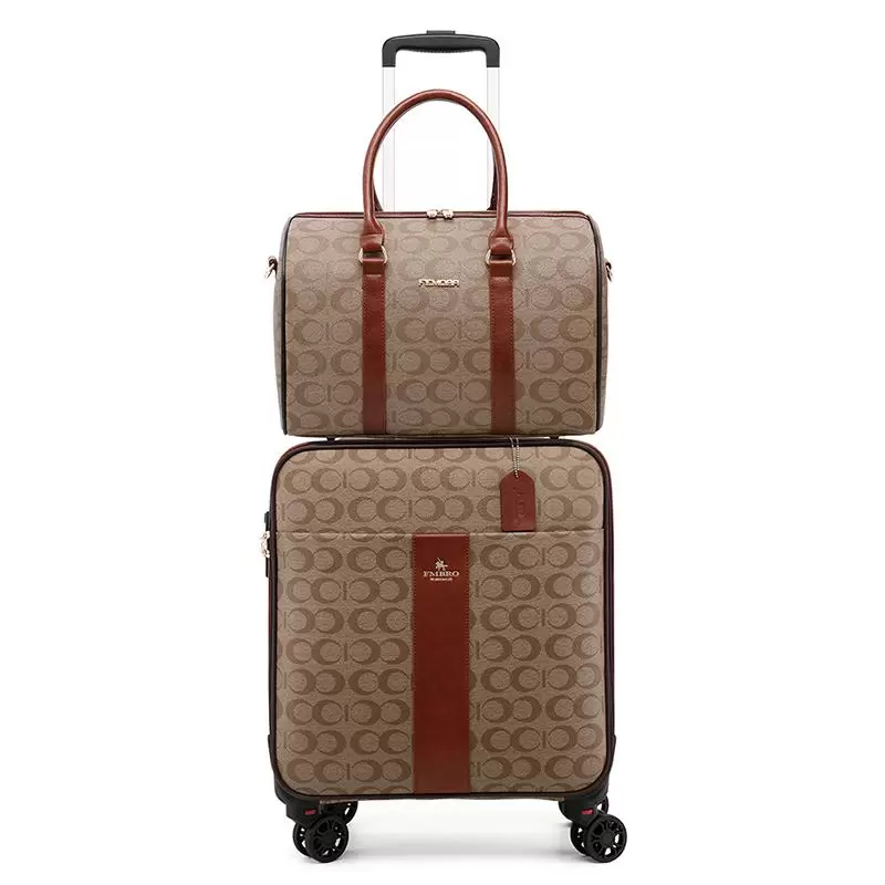 

Suitcases Luxury Pu Leather Trolley Luggage Sets With Handbag Fashion Rolling Suitcase Travel Bag Carry-ons