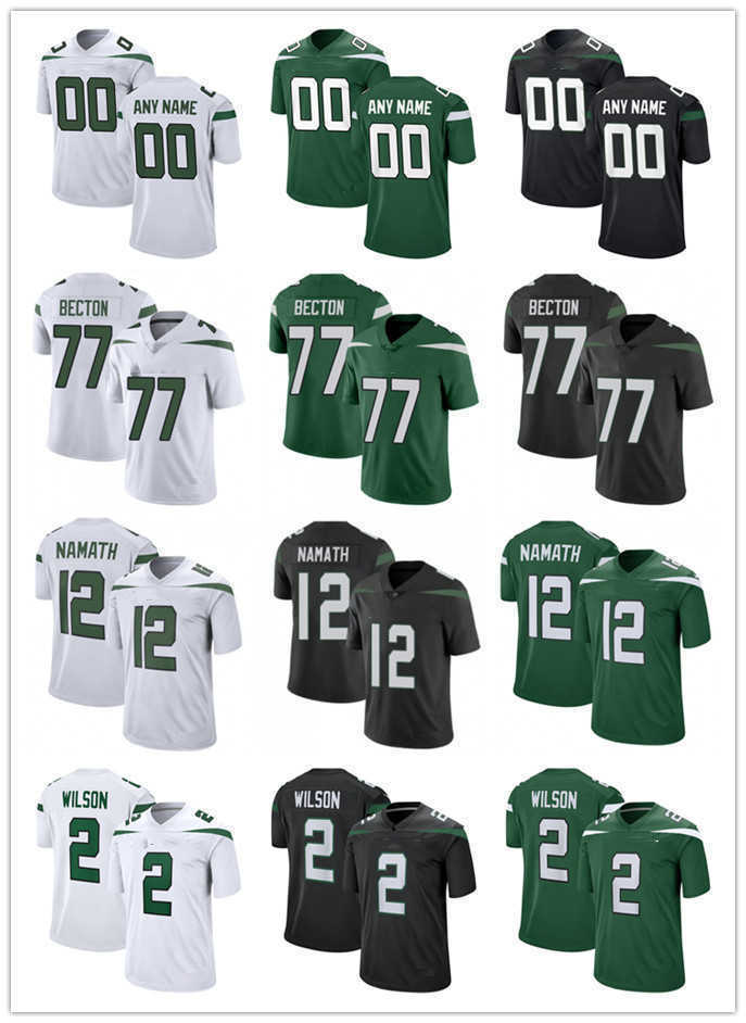 

Custom New York''Jets''10 Braxton Berrios 2 Zach Wilson 77 Mekhi Becton 52 Jermaine Johnson II 8 Elijah Moore 1 AHMAD GARDNER 17 Garrett Wilson Football Jersey, Colour