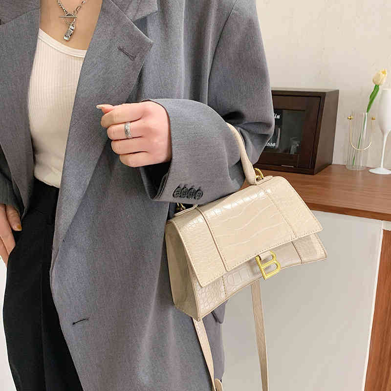 

Handbags 70% Off bag female hourglass crocodile pattern style stick small square texture fragrance hand-held One Shoulder purses, White