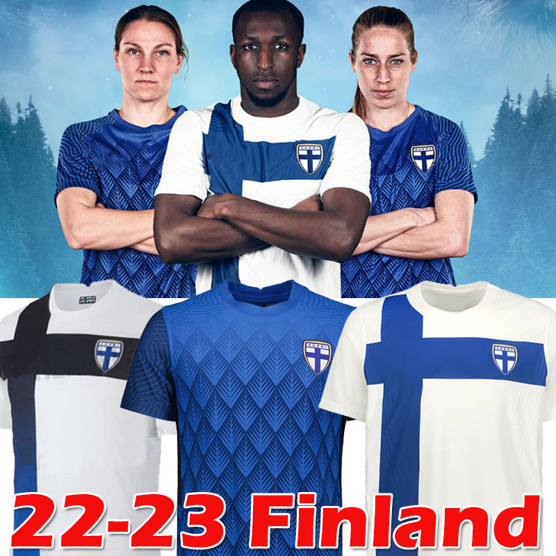 

2023 Finland National Team Soccer Jerseys PUKKI SKRABB RAITALA JENSEN Suomi New Home White Away Blue 20 21 Men Football Shirts Uniforms, 2020 fenlan home