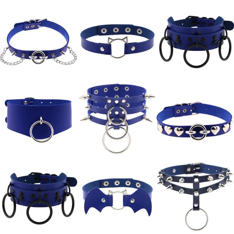 

Chokers Harajuku Sexy Leather Necklaces For Women E Girls Round Choker Punk Slavery Collar Neck Stainless Steel Chains Gothic Jewelry
