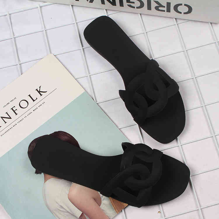 

Designer Herme Slippers Heli shark new fashion hollow out solid color belt leisure summer women's flat bottom indoor and outdoor wear A-line Beach Sandal OOQH, 2020 hollow out pure ribbon - black