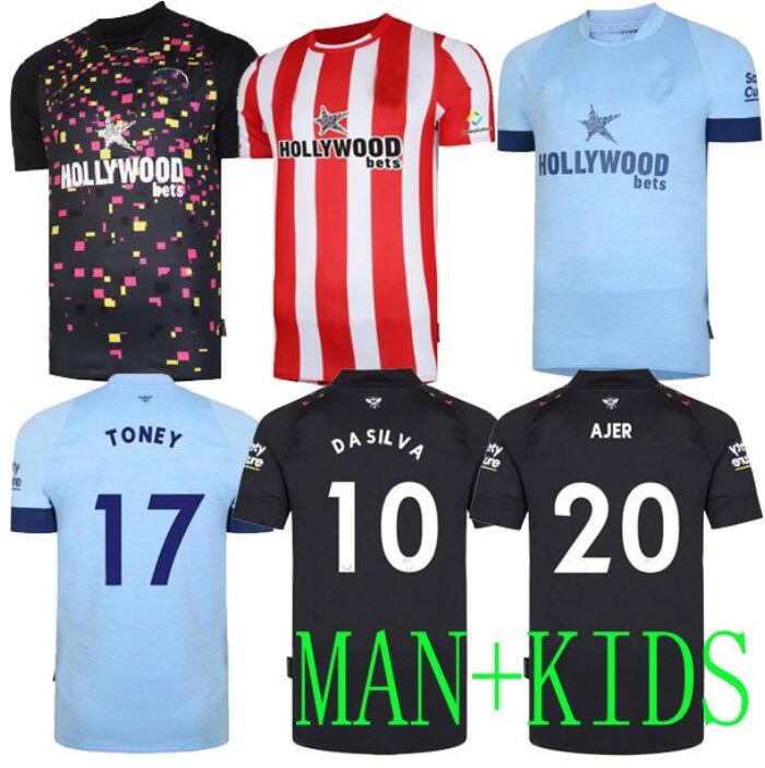 

22 23 Forss Brentfords Soccer JerseyS 2022 Canos Jensen Thompson Pinnock Toney Henry away men football shirt Jansson Mbeumo Ajer Jorgensen fosu home away third, Black