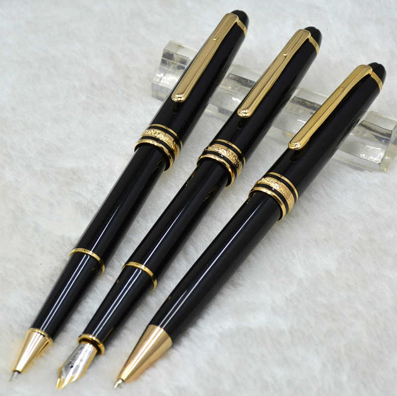 

High Quality 163 Bright black ballpoint pen Fountain office stationery Promotion ball For Christmas gift No Box, Clear