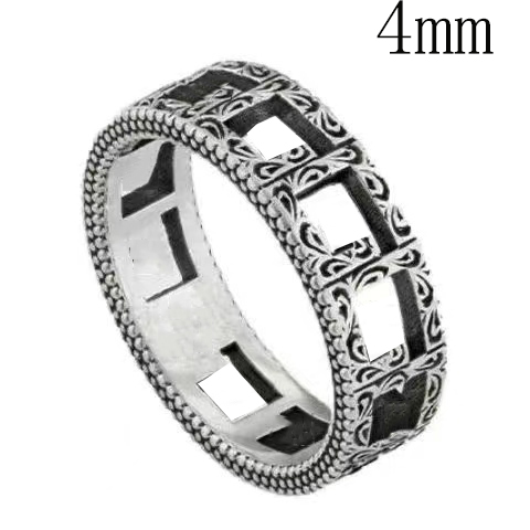 

Fashion Designer Trendy 925 Silver Rings for Women Wedding Rings Men Jewelry Width 4mm 6mm
