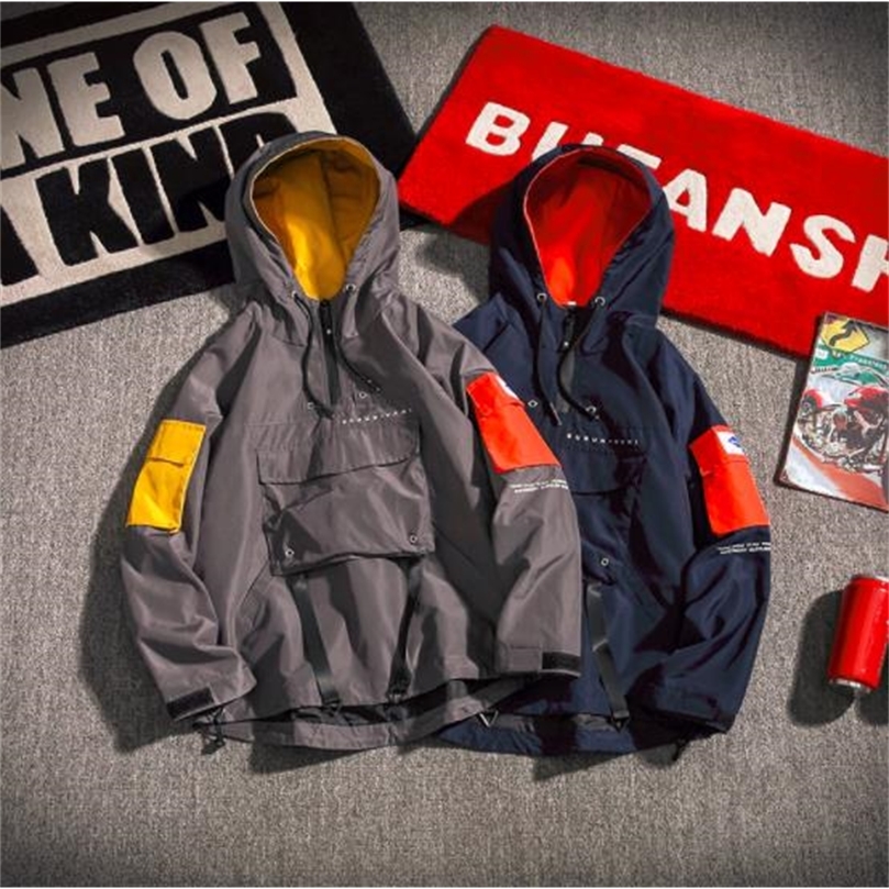 

Casual Mens Jackets Waterproof Spring Hooded Coats Men Outerwear Brand Male Clothing Jaqueta Masculina Plus Size M5XL 220816, Black