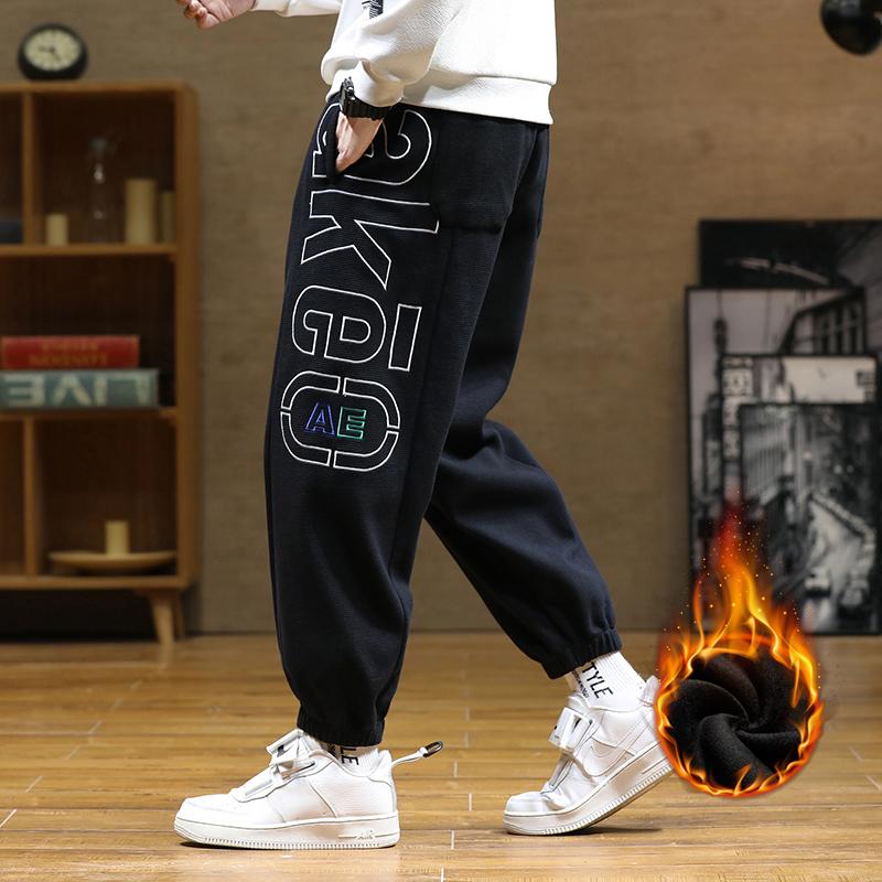 

Men's Pants Winter Thick Fleece Warm Sweatpants Men Black Joggers Streetwear Baggy 6XL 7XL 8XL Plus Size Casual Thermal Harem Trousers