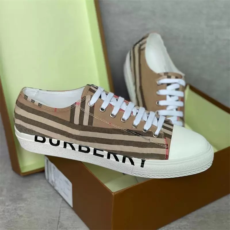 

Vintage Men Print Check Sneakers Sandals Two-tone Cotton Gabardine Flats Shoes Printed Lettering Plaid Calfskin Canvas Trainers Bio-based Rubber bottom, Color 2