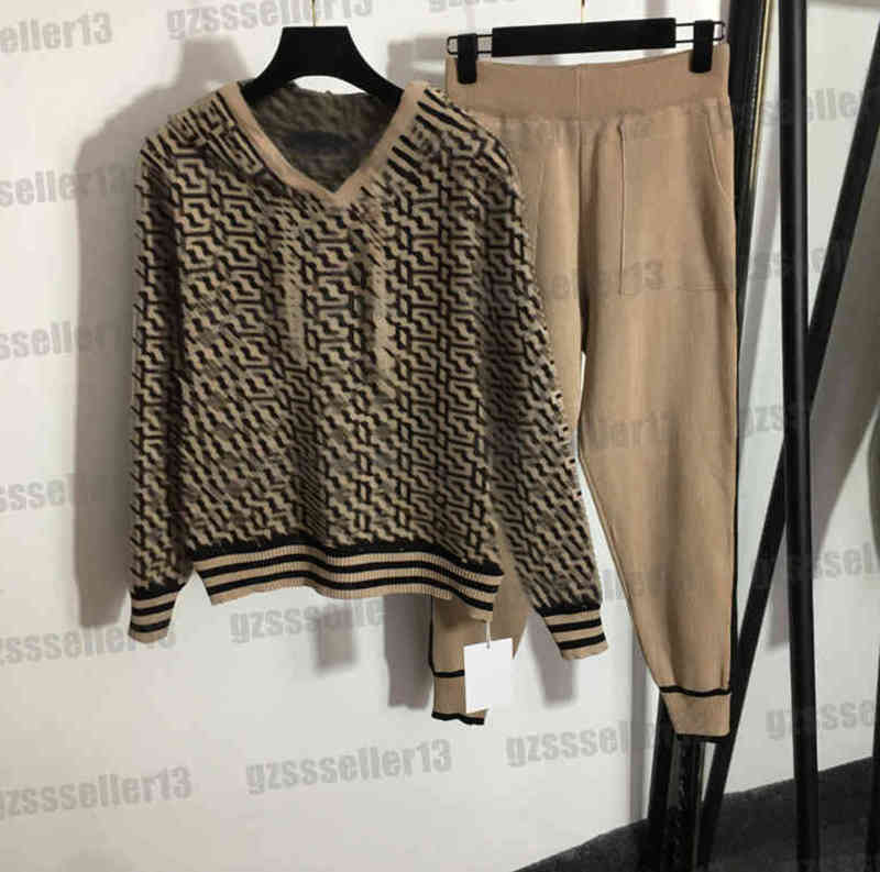 

Designer Knitted Tracksuits Women Givc Fashion Brand Logo 3 Color High Quality Suit Long Sleeve Hoodie Casual Pants Two Piece Sets 0912