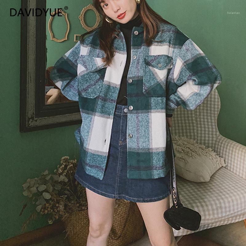 

Casual Plaid Shirt Women Long Vintage Womens Blouses And Tops Plus Size Blouse Woman Oversized Button Down Shirts Ladies Women's &, Geen plaid blouse