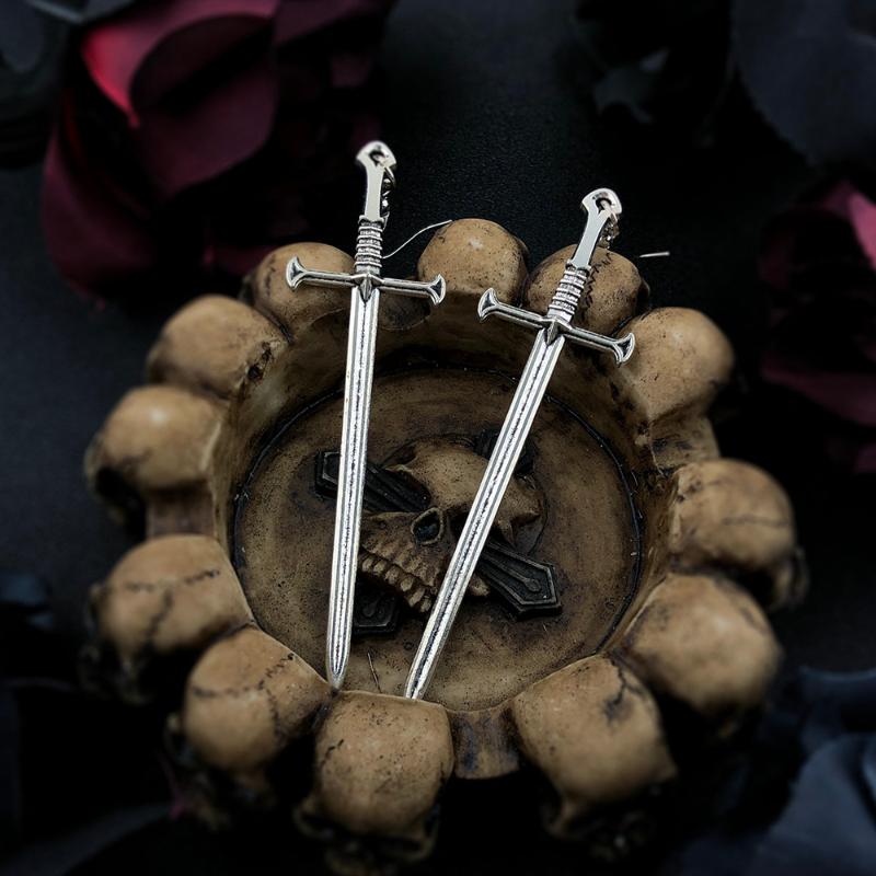 

Dangle & Chandelier Goth Sword Earrings For Women Long Crosse Earring Occult Dark Jewelry Gothic Accessories Halloween Party WholesaleDangle