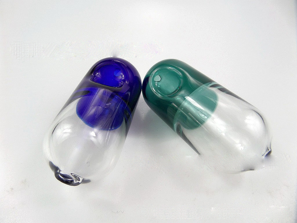 

Pill-shaped glass pipe colorful spoon heady hand smoking Pills pipes for tobacco