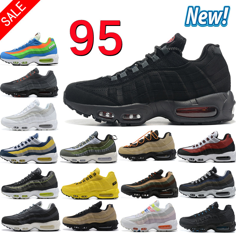 

2022 95 Men Running Shoes 95s Triple Black White Reflective Photo Blue Green Cord Pineapple Night Forest Sky Ice Blue Bright Crimson AM95 Yellow Man Trainers Sneaker, Box