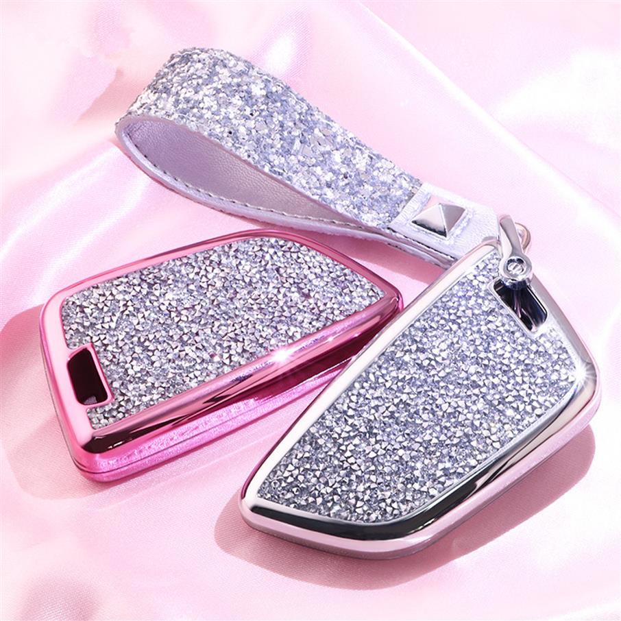 

Diamond Luxury Car Key Case Cover Holder Keychain Shell Bag Remote Key for BMW 2 7 series X1 X5 X6 X5M X6M Gifts for Girls or Wo295S, Style